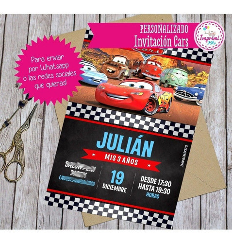 Cars - Diseño De Invitación Imprimible Digital 1