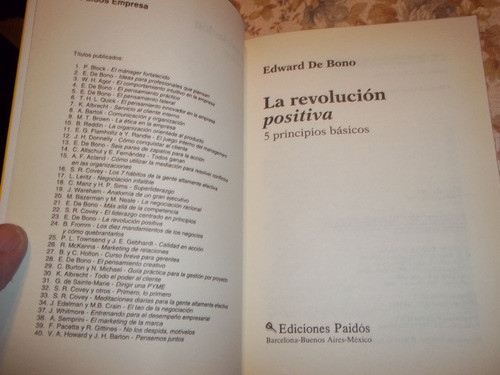La Revolucion Positiva  5 Principios Basicos  Edward De Bono 1