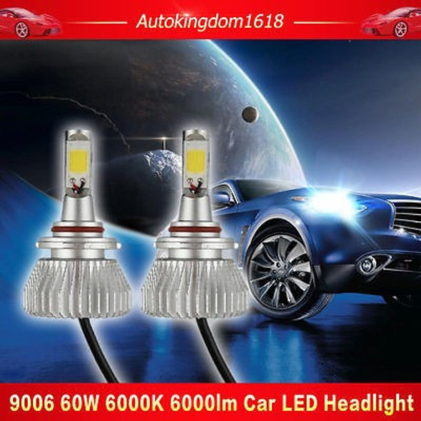 9006 Hb4 60w 6000lm Cree Cob Led Kit Bombillas 6000k Blanco 1