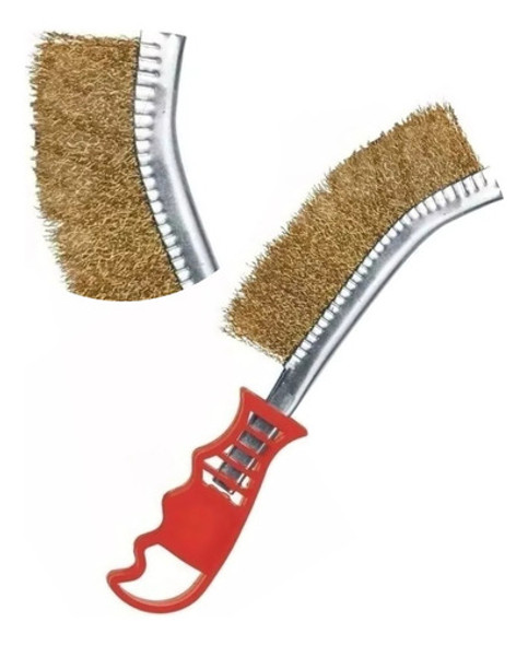 Cepillo De Acero Curvo Alambre Bronceado Bronce Matezz 0