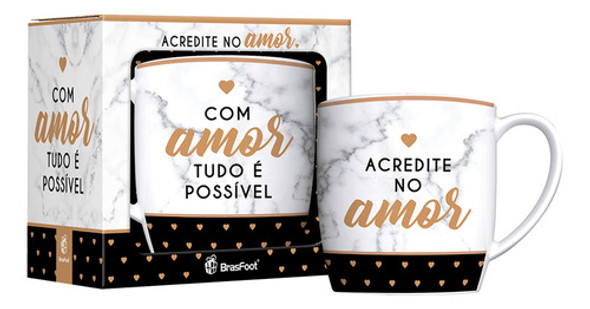 Caneca Porcelana Urban Com Amor Tudo É Possível 1