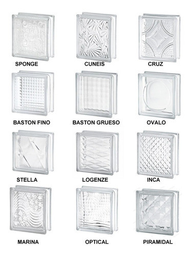 Ladrillos De Vidrio Modelos Fantasia  19x19x8 Europeos!! 1