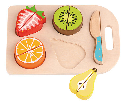 Juego Didáctico De Madera Tooky Toy Frutas Para Cortar 1