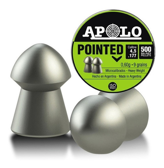 Balines Apolo Pointed 4.5 X500 Rifle Aire Comprimido - Swat 0