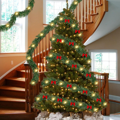 Guirnalda Navidad Iluminada 6mts 60leds Con Moños Miniatura 1