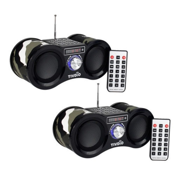 2xcamouflage Altavoz Portátil Estéreo Radio Fm Disco Tf Tarj 0