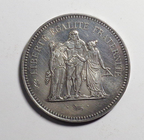 Moneda De Plata 30gr. Francia 50 Francos Año 1975 En Rosario 1