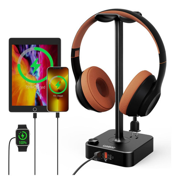 Soporte Auriculares Cargador Usb X3 Enchufe Corriente X2 0