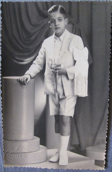 Foto Antigua Postal De Niño En Comunión 0