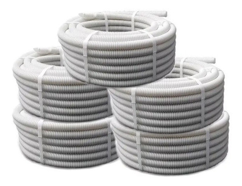 Caño Flexible Liviano Corrugado 1  Blanco X 25mts Pack 10 Un 0