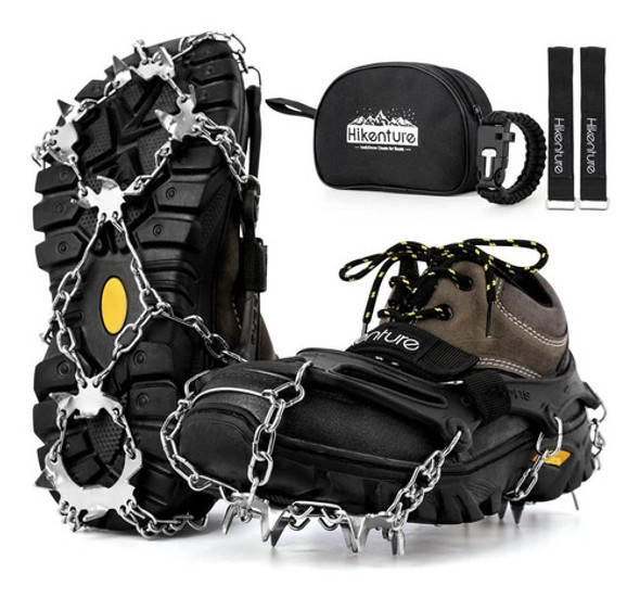 Crampones Con 19 Clavos Inox. Para Botas De Nieve. Negro - M 0