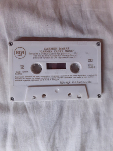 Cassette Carmen Canta Monk Carmen Mc Rae 1 Cassette Carmen Canta Monk Carmen Mc Rae 1