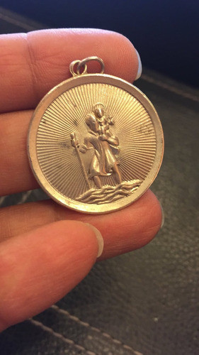 Religios San Cristobal  Plata 925 Unisex Luli Medalla Grabar 1