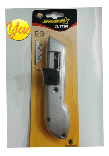 Cutter Cortante Seguridad Metalico Hoja Trapezoidal.shineway 0