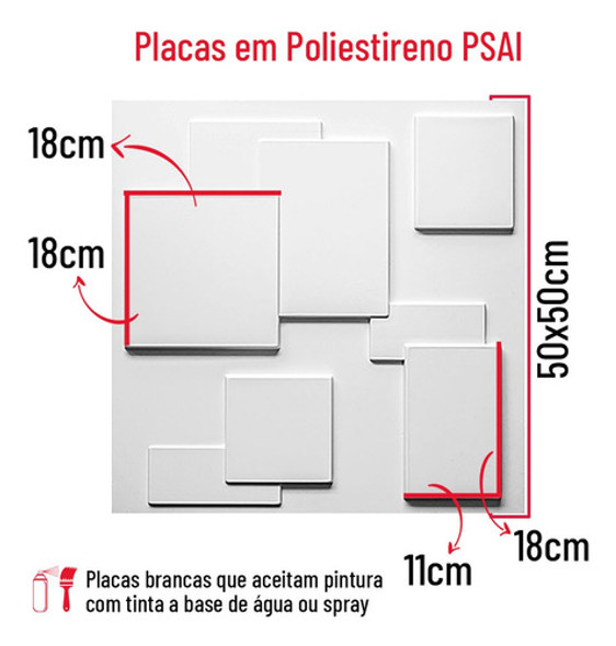 Kit-8m² Placas 3d De Parede/revestimentos 50x50/nao E Gesso 1