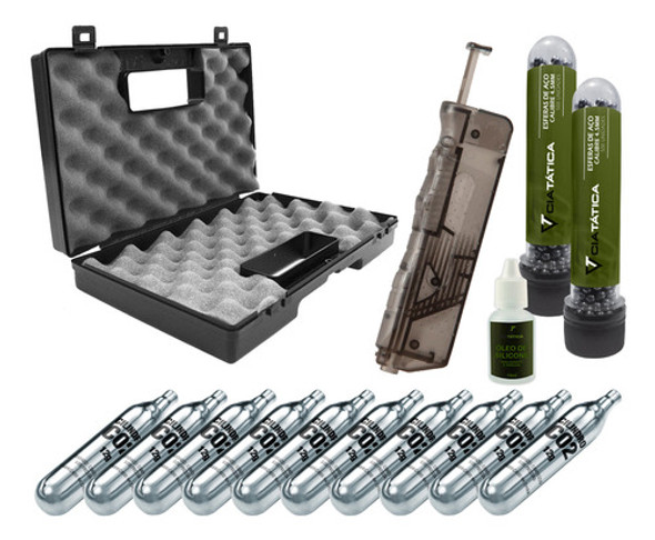 Carregador Rápido 4.5 + Maleta + 10 Co2 + 1000 Bb Aço + Óleo 0