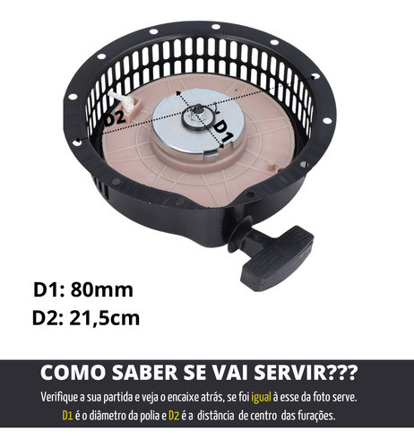 Tampa Partida Retrátil Motor Diesel 10 A 13hp Toyama Branco 1