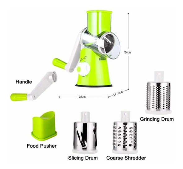 Rallador Manual Cortador Verduras Con 3 Chuchillas Acero 1