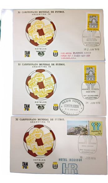 3 Sobres Mundial De Futbol 78 Argentina Hoteles Bs. As- 0