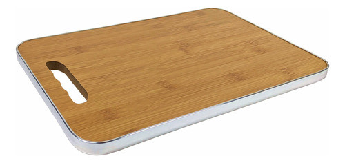Tabla De Bambú Para Picar, Con Borde Simil Metal 34x24cm 1