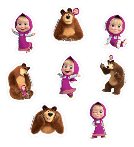 Palitinhos - Picks - Toppers De Doces - Masha E O Urso 0