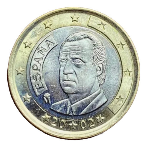 Moneda 1 Euro España 2002 Km 1046 Bimetalica Juan Carlos 1 0