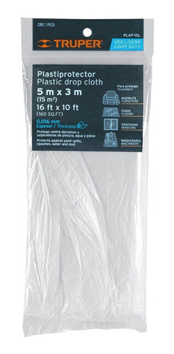 Lona Truper Para Pintar Protectora De Pisos Muebles 5x3mts 0