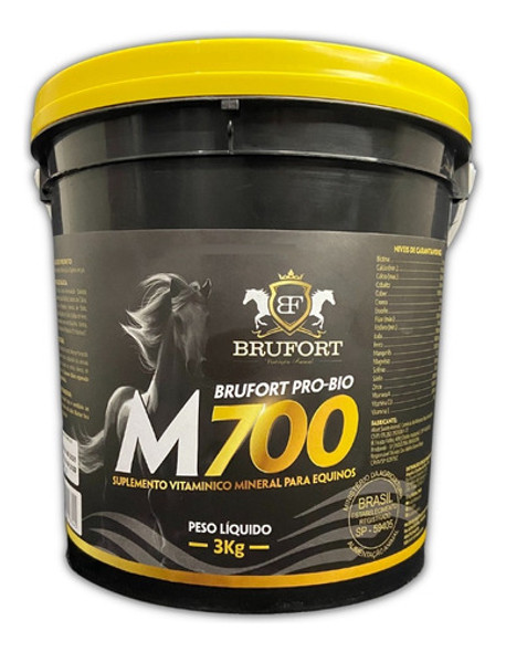 Brufort M700 Balde 3kg Melhora Cascos Pelagem Ganho Massa 0