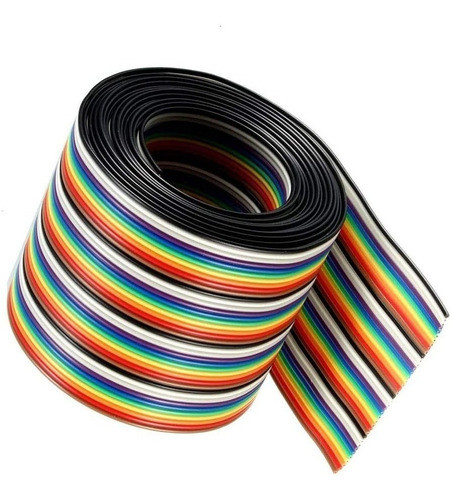 1m Cabo Flat Colorido 40 Vias 24awg Dupont Jumper Prototipag 0