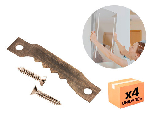 Colgador De Cuadros Ganchos Dentados X 4 Unidades 0