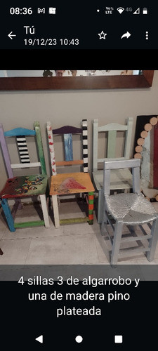 Sillas Madera Combo Pintadas Autor 0