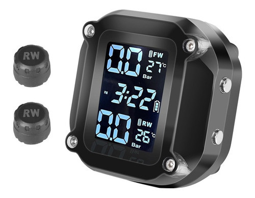 2 Sensores De Presión De Neumáticos Tpms Con Display Moto 0