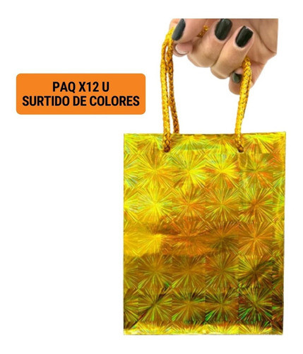 Bolsas De Color Hologramada De Regalo Nº2 18x23 Metalizada 1