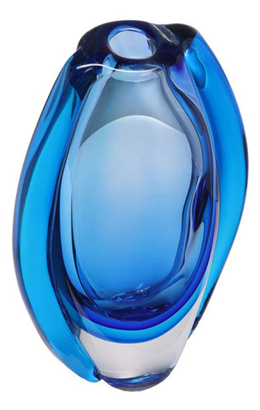 Luxury Lane Hand Blowped Sommerso Oval Art Glass Vase Para D 1 Luxury Lane Hand Blowped Sommerso Oval Art Glass Vase Para D 1