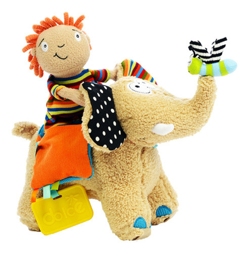 Juguete Elefante Peluche C/ruedas De Arrastre Texturas Dolce 0
