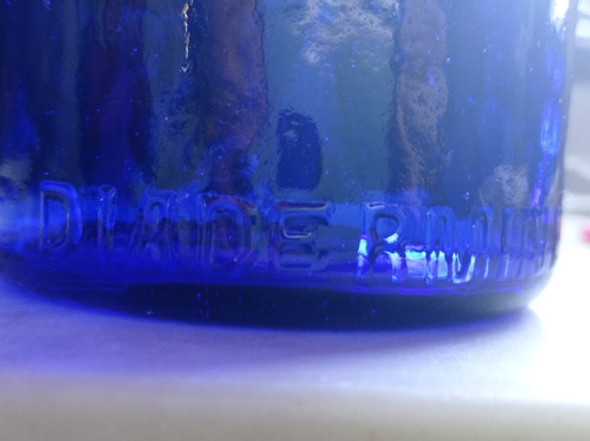 Frasco Antiguo Farmacia Diadermine Francés Azul 1