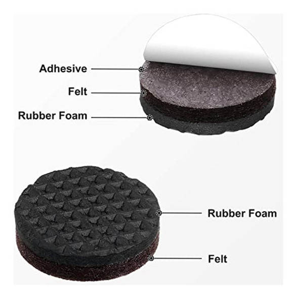 Almohadillas Antideslizantes Para Muebles 50mm Redondas 28u. 1