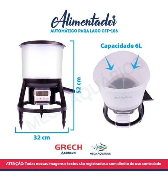 Comedouro Automático Para Peixes De Lago Grech Sunsun Cff106 1 Comedouro Automático Para Peixes De Lago Grech Sunsun Cff106 1