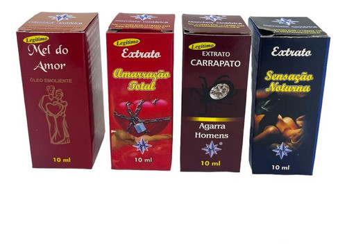 Kit C/ 4 Legítimo Óleo Extrato Atração Total 10 Ml Cada 0