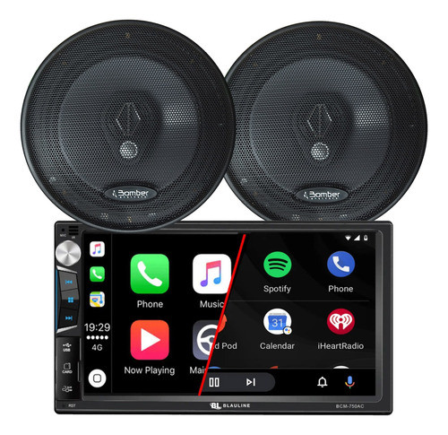Pantalla Android Auto Carplay Parlantes Bomber 6,5 Pulgadas 0