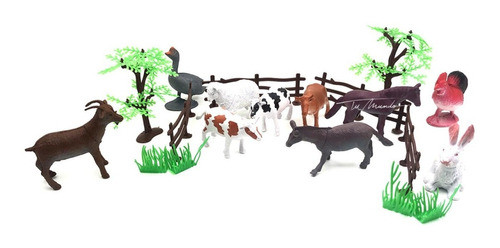 Set Animales De Granja- 8cm X 20 Unidades- Universo Mágico- 0