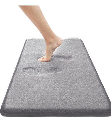 Alfombra De Baño Antideslizante Absorbente 60x40cm Gris 0