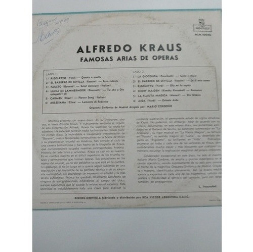 Alfredo Kraus- Famosas Arias De Operas-mlm10046-montilla 1