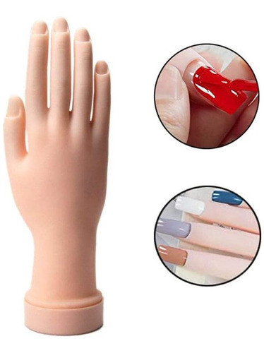 Mão Para Treino Manicure Silicone Unhas Gel Dedo Pratica!! 1