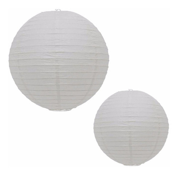 Kit Luminárias Oriental Branca 1x40cm + 1x30cm Balão Hachi8 0