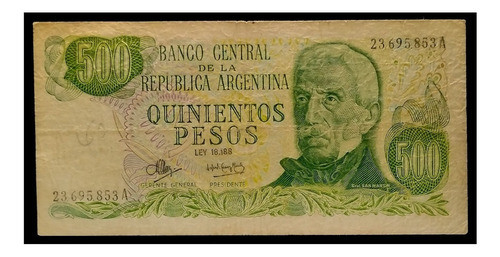 Argentina Billete 500 Pesos Ley 1973 A Bueno Bot 2415 1