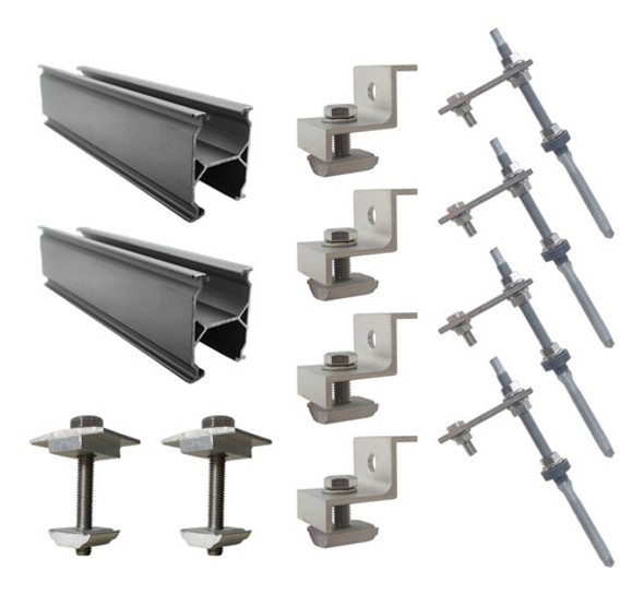 Estrutura Para 2 Painel Solar Telha Fibrocimento Para Metal 0