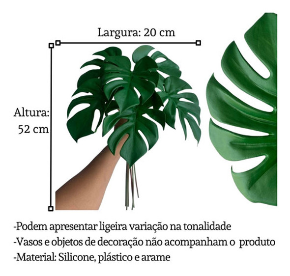 1 Buquê Costela De Adão Premium Realista Planta Artificial 1