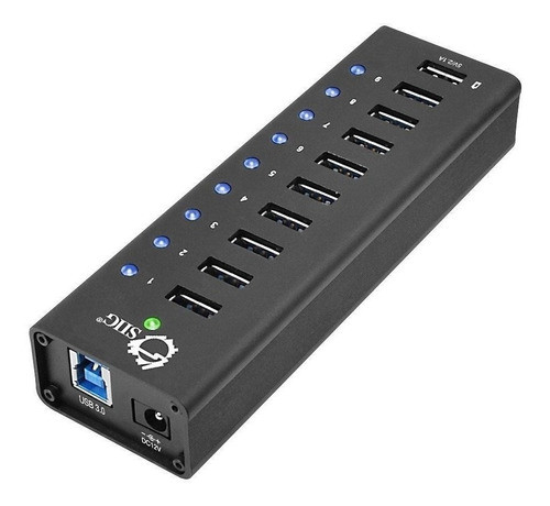 Siig Usb 3.0 hub 9-port Y 1-port 2.1 a De Carga Con Adapt 1