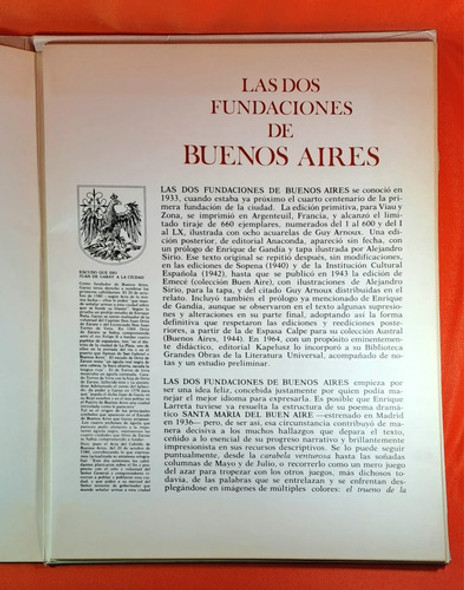 Antiguo Libro Las Dos Fundaciones De Buenos Aires | 1980 1